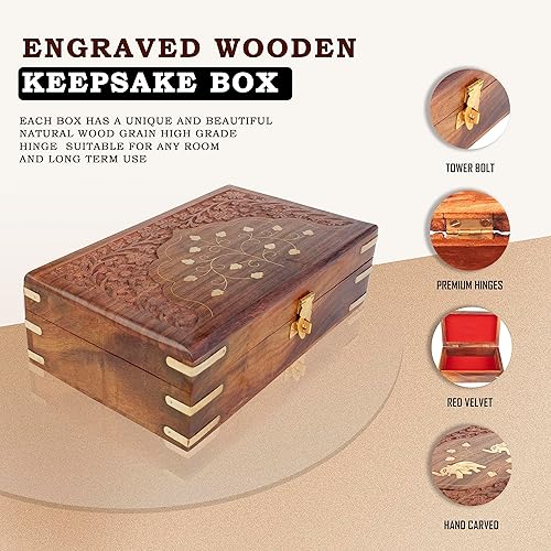 Miniatura 2 de Caja de recuerdos - Caja de memoria para recuerdo - Caja de madera - Caja decorativa - Caja de madera con tapa - Caja de cristal para guardar