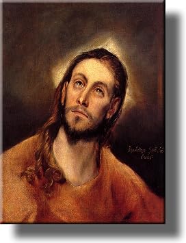 ArtWorks Decor Head of Jesus Christ by El Greco on Stretched Canvas, Wall Art Picture, Ready to Hang!