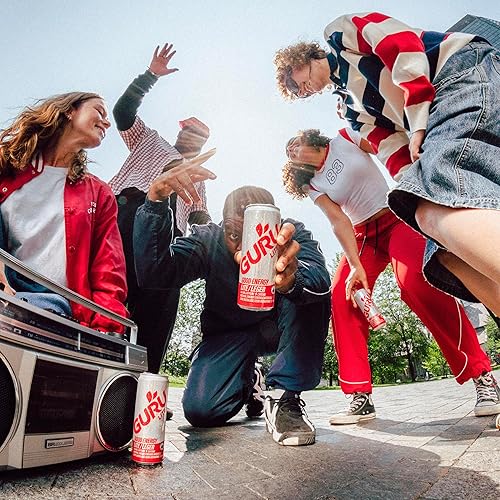 Vista 2 de GURU - Bebida Energética de Lite a base de plantas Solo 20 calorías Recarga con buena energía refrescante Bajo en calorías Ingredientes