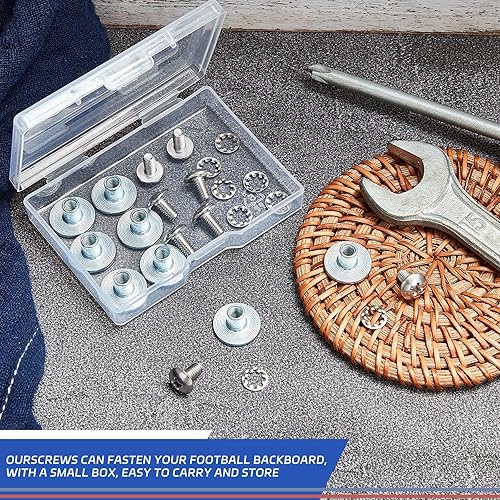 Miniatura 6 de Landhoow Silver Chicago Screws Football Back Plate Hardware Football Backplate Screws Include Truss Head Slotted Fasteners Washers Gaskets for