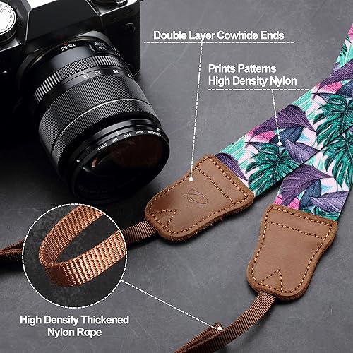 Miniatura 161 de Padwa Lifestyle Correa de cámara a rayas, de 1.5 pulgadas, suave tejido de cuerda de algodón, correa de hombro para fotógrafos y todas las cámaras