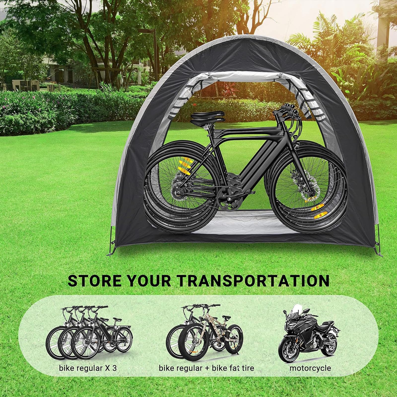 YSMSMZJK Zeltgarage Kann Gespleißt Werden Motorrad Zelt mit Doppeltüren für 2-5 Fahrräder Gartengerätehaus Fahrrad überdachung,Purple Sport & Freizeit