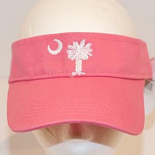 South Carolina Palmetto Visor Cap Hat Hot Pink Embroidery