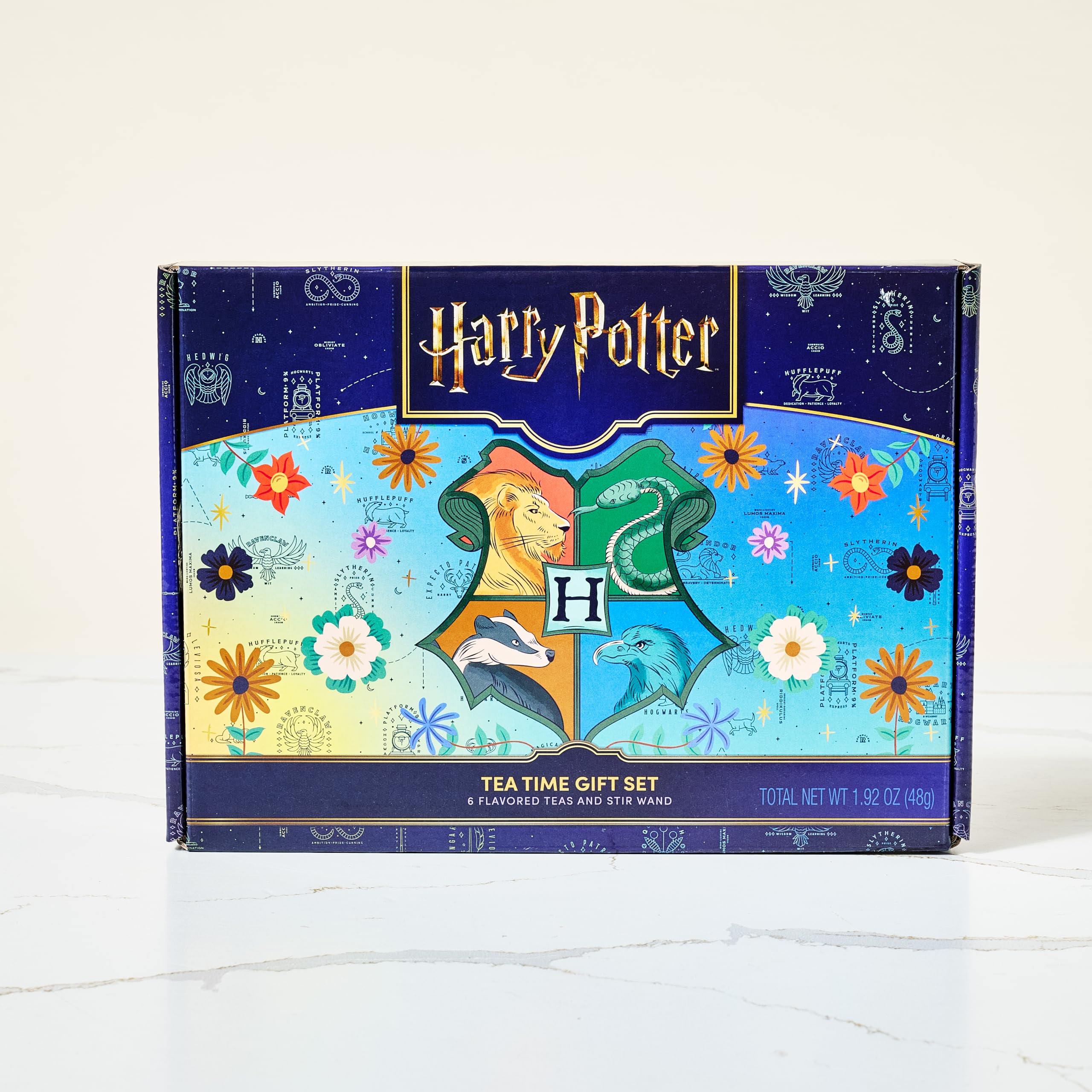 HARRY POTTER Set de regalo de té con 48 bolsitas en 6 sabores, varilla para remover