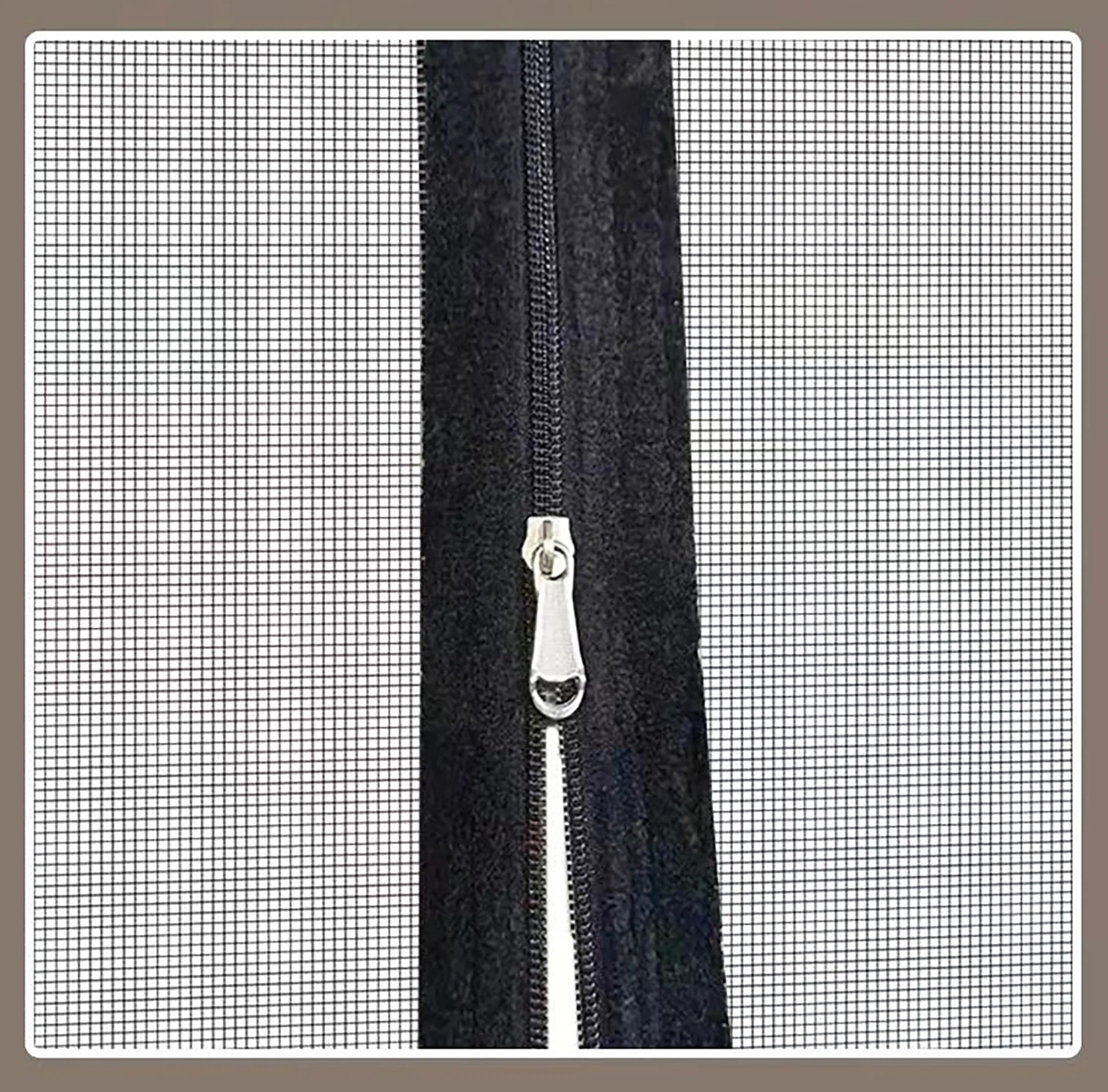 1pc Black Width 180-200cm Mosquito Screen Window Self-adhesive Net Zippered Household(Black-width 180cm,Height 155cm)