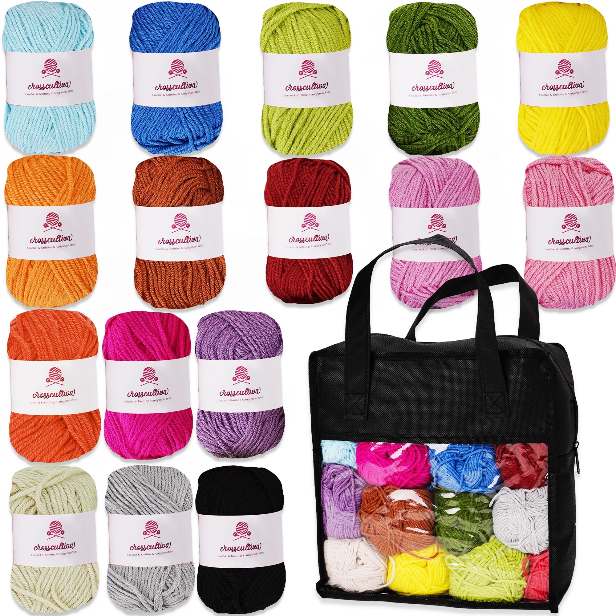 Streamzio Gradient Yarn - 3 Skeins Multicolored Knitting Yarn, 400m Each, Soft Wool Blend