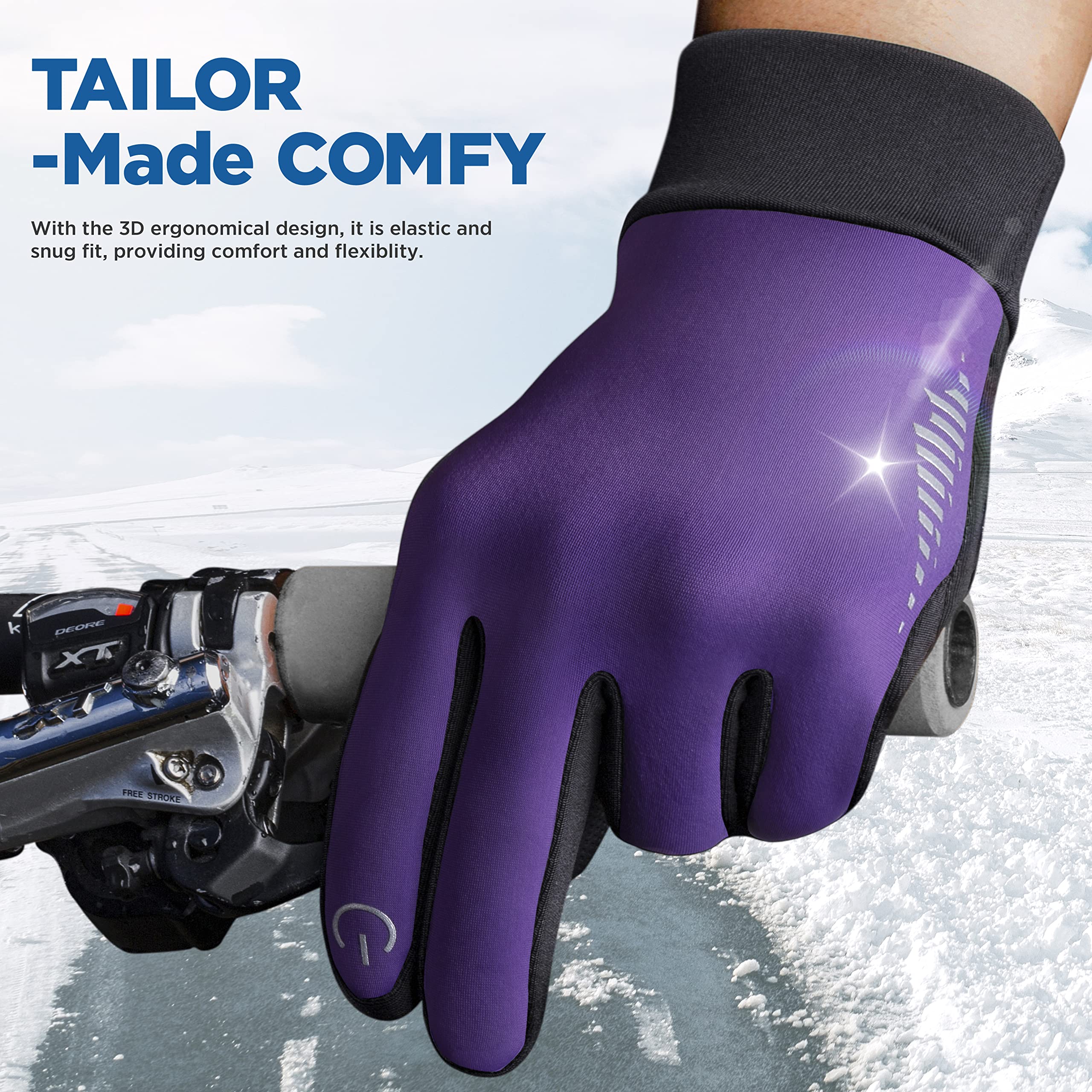 SIMARI Guanti termici invernali da uomo e donna, touch screen, antiscivolo, antivento, per guida, ciclismo, sci, lavoro, attività all'aperto SMRG102