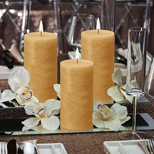 Miniatura 5 de BOLSIUS Paquete de 4 velas rústicas marfil de 2.75 x 5 pulgadas, calidad europea premium, cera natural ecológica a base de plantas, sin perfume, sin