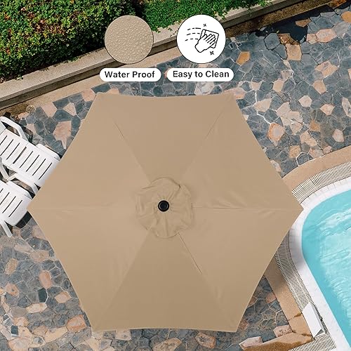 Vista 93 de Simple Deluxe Sombrilla de patio de 9 pies con botón de inclinación/manivela