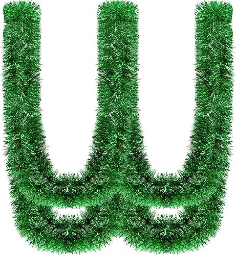 Guirnalda giratoria de oropel de 16.4 pies, guirnalda colgante brillante para árbol de Navidad, suministros de fiesta de cumpleaños, decoración de