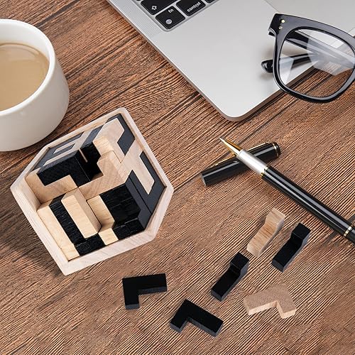 Miniatura 2 de Rompecabezas de bloques rusos de madera, rompecabezas de cerebro para adultos, rompecabezas 3D, rompecabezas de aprendizaje cerebral, juguetes de