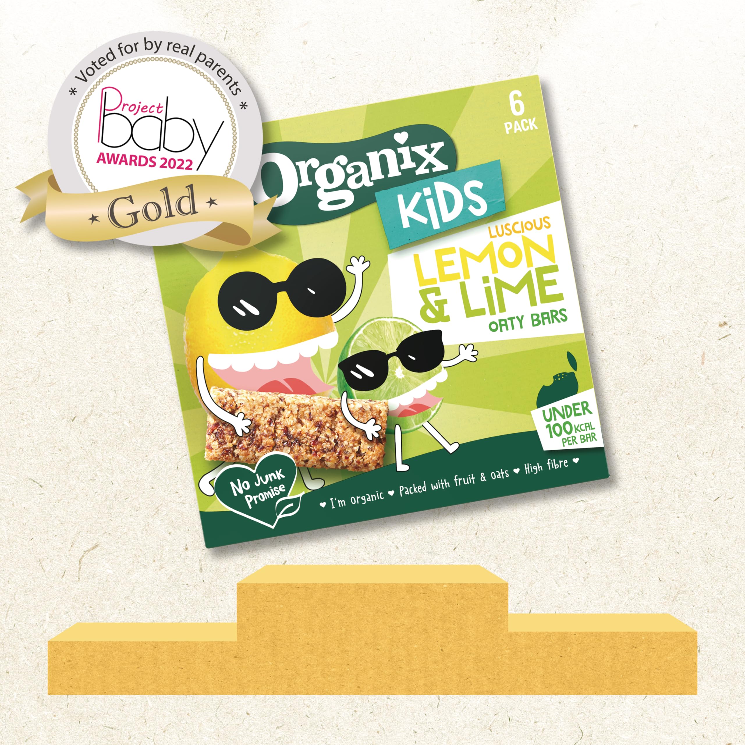 Organix Kids Luscious Barres d'avoine Citron et citron vert 828 g