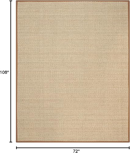 Vista 617 de Safavieh NF114A Natural Fiber Collection - Alfombra de fibras naturales de patrón trenzado, varios colores (5 x 8 pies), Fibras naturales, azul