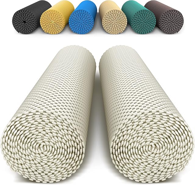 DIY Doctor - 2x Anti Slip Gripper Rolls (190 x 30cm) - Rug Gripper - Anti Slip Rug Underlay - Rug Grippers for Laminate Floor - Carpet Grippers - Non Slip Rubber Matting - Shelf Drawer Liner - Cream