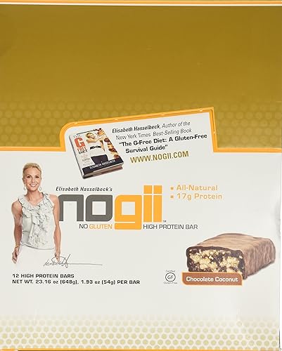 Miniatura 2 de Barra nutricional alta en proteínas, chocolate y coco, barras de 1.93 onzas, 12 unidades