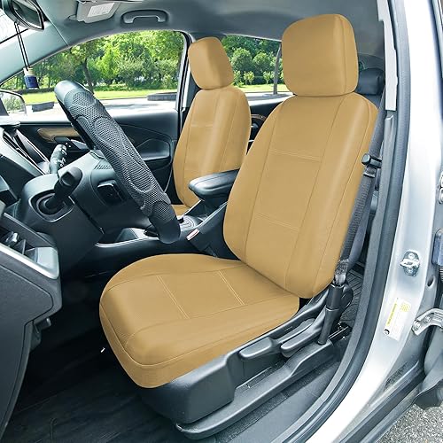 Miniatura 2 de FH Group Fundas de asiento de automóvil de tres filas de cuero sintético de lujo con 7 plazas, compatible con bolsa de aire y banco trasero