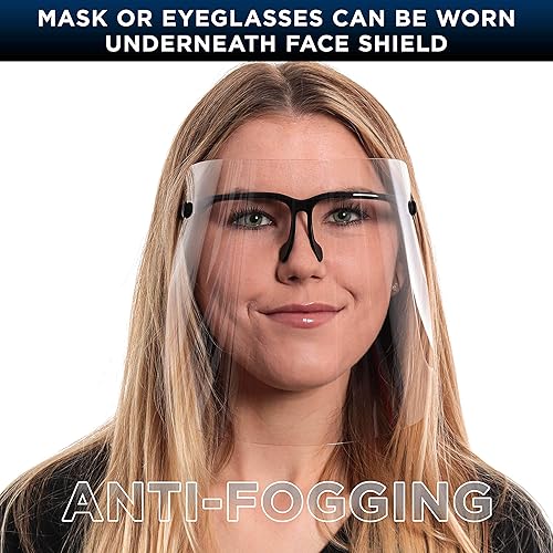 Miniatura 4 de TCP Global Salon World - Protectores faciales completos con marcos de gafas (paquete de 10), ultra transparentes para proteger los ojos, la nariz,
