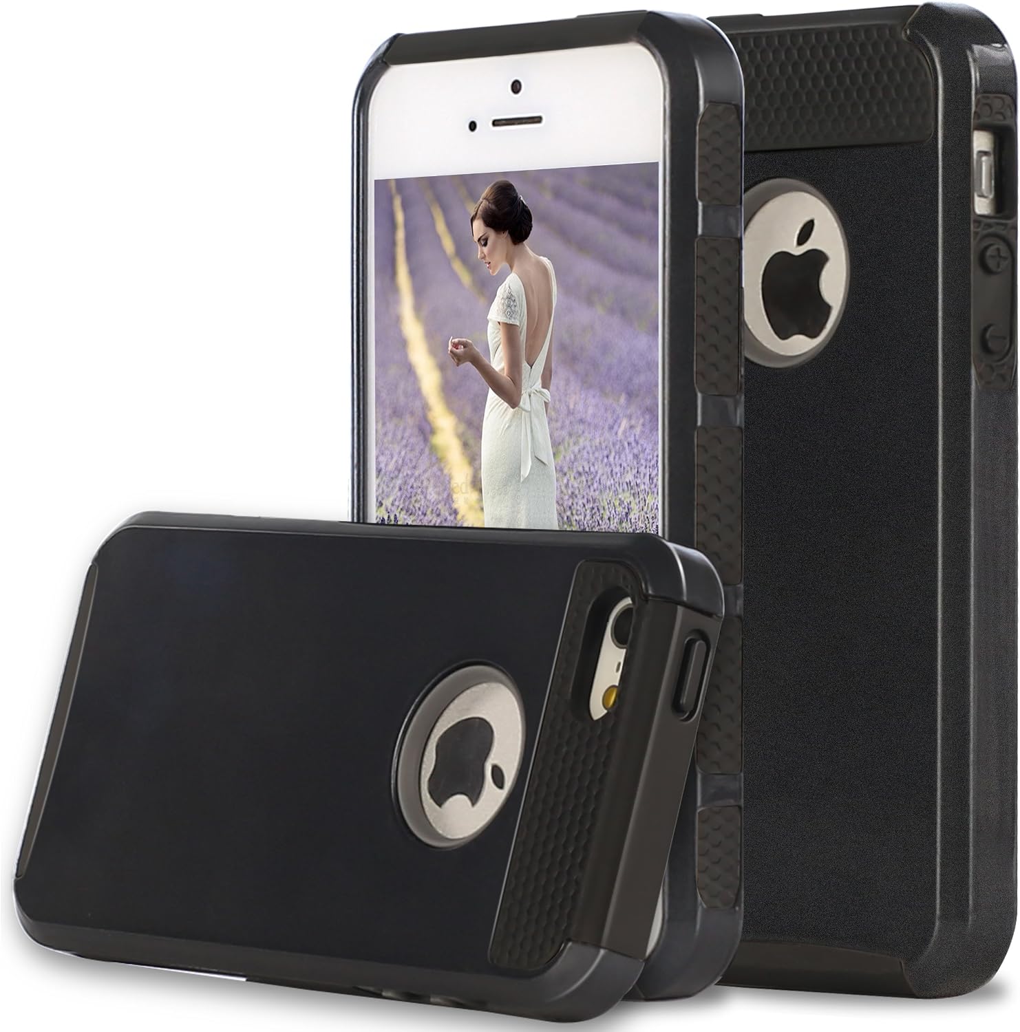Ailun Phone Case Compatible with iPhone 5s iPhone SE(2016) iPhone 5 Soft TPU Bumper Hard Shell Solid PC Back Shock Absorption Anti Scratch Hybrid Dual Layer Slim Cover Black