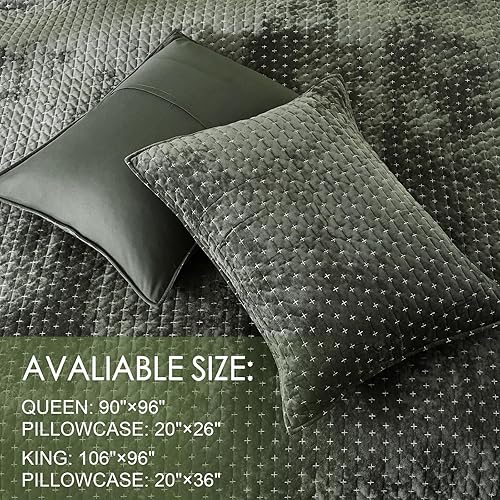 Miniatura 7 de Powdion Juego de edredón de terciopelo tamaño King, juego de ropa de cama acolchado de gran tamaño, juego de colcha suave y lujoso edredón de