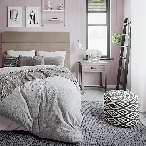 Miniatura 2 de SIMPLIHOME Sawhorse - Mesita de noche de 24 pulgadas de ancho, mesita de noche, madera maciza gris envejecida, rectangular, con almacenamiento, 1