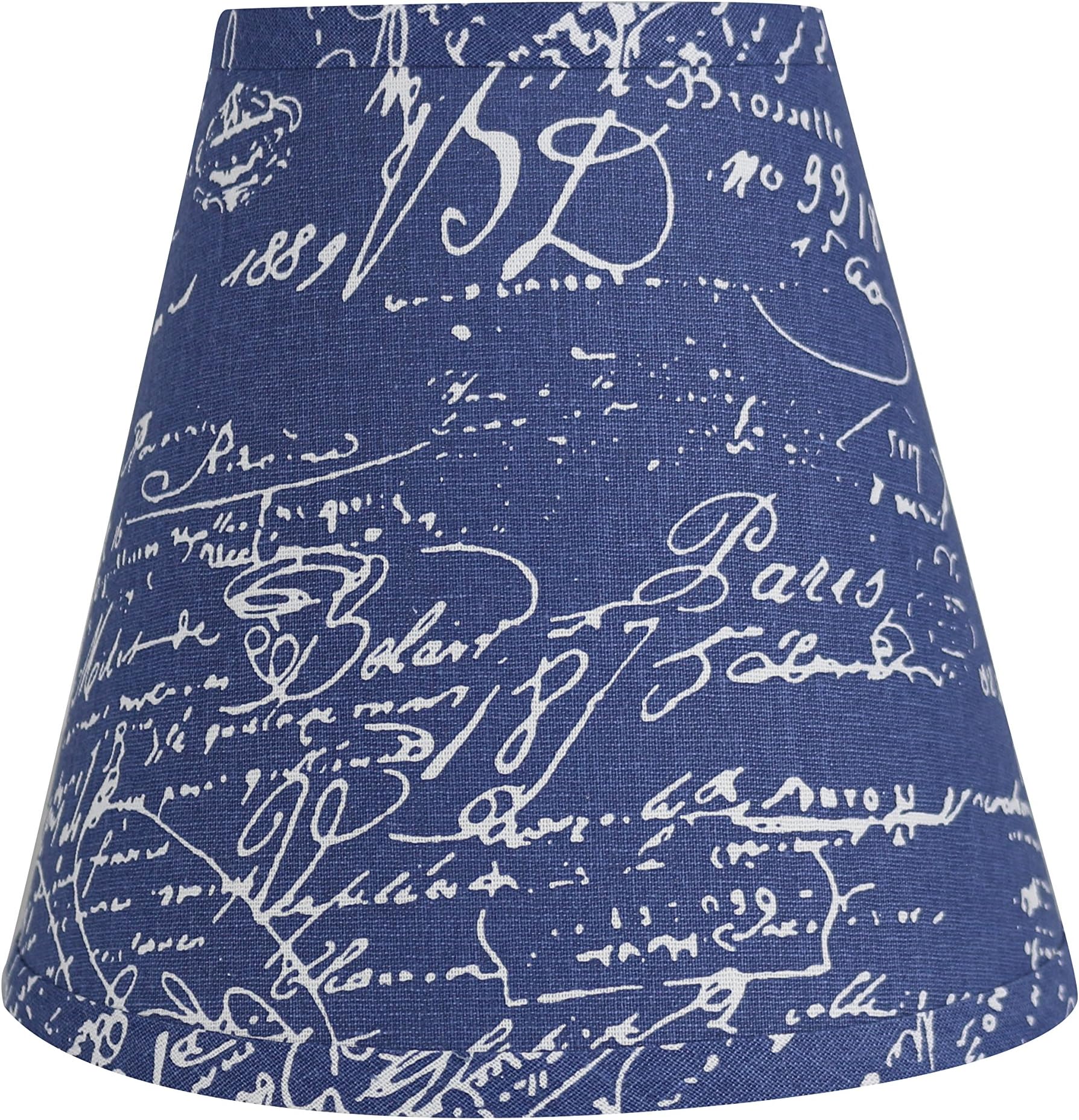 UrbanestUrbanest Hardback Linen Empire Lamp Shade 5-inch by 9-inch by 8.5-inch, Blue with White Script