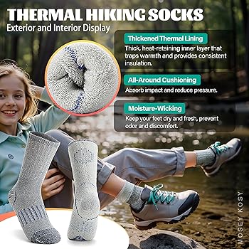 Calzini Trekking Invernali In Lana Merino Per Ragazzi - Antivescica E Morbidi - 2 Paia - Foto 5