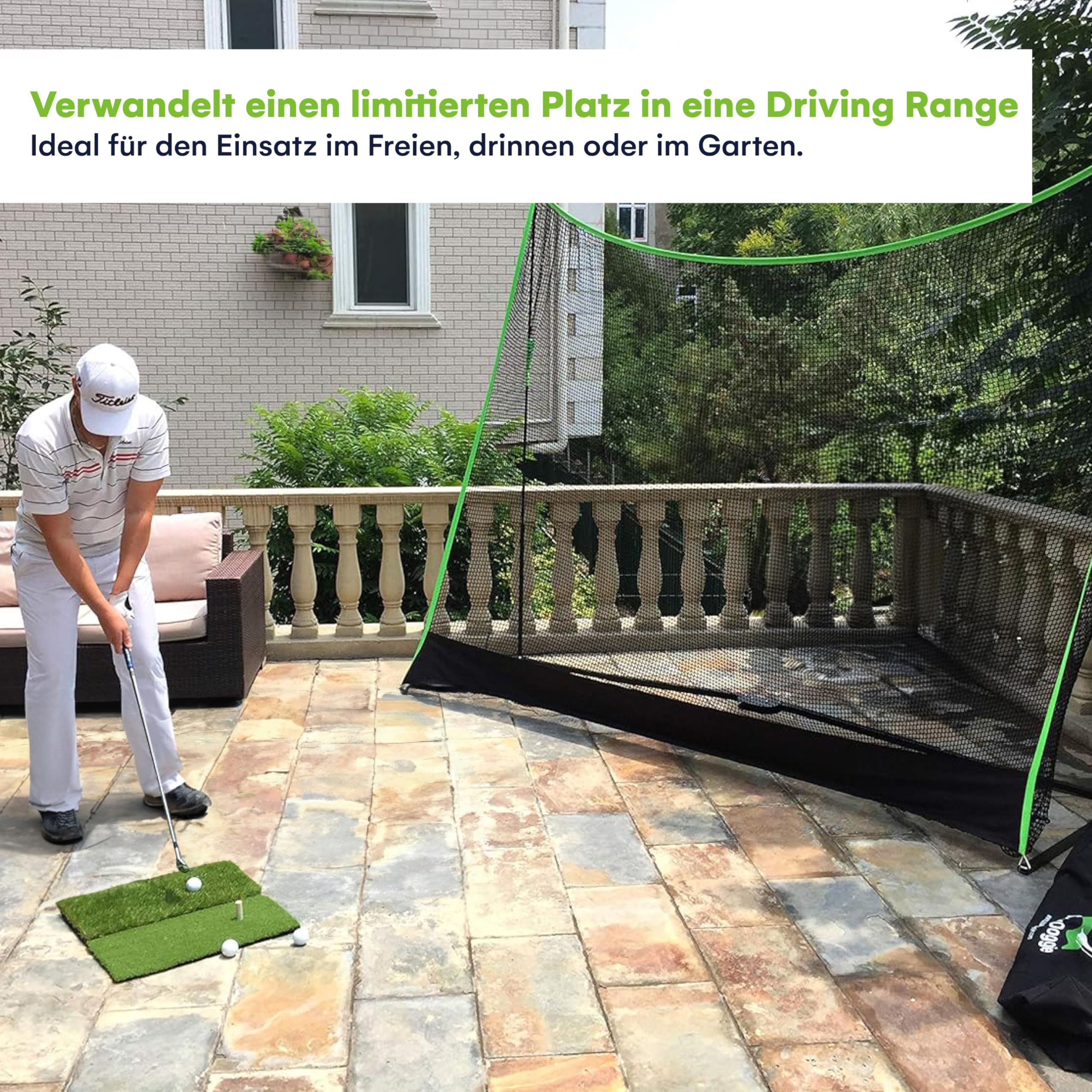 10" x 7" Golfnetz für Garten und Zuhause - Komplettes Golfset mit Chipping-Ziel und Tragetasche - Vielseitiges Golfnetz für Indoor und Outdoor - Einfacher Aufbau, Golfabschlagnetz