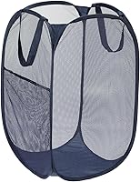 Vista 9 de PATIKIL Cesta de malla para lavandería, bolsa plegable con asas para lavandería, viajes, color beige