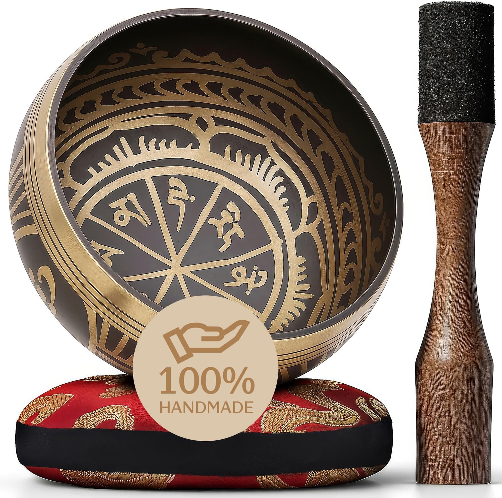 Silent Mind Tibetan Singing Bowl Set – Easy to Play & Beginner Friendly Meditation Bowl with Cushion & Mallet | Stress Relief & Mindfulness | Gift-Ready