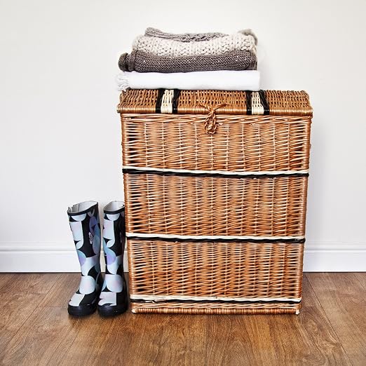 Wicker Tall Trunk Chest Storage Basket Amazon.co.uk Home & Kitchen