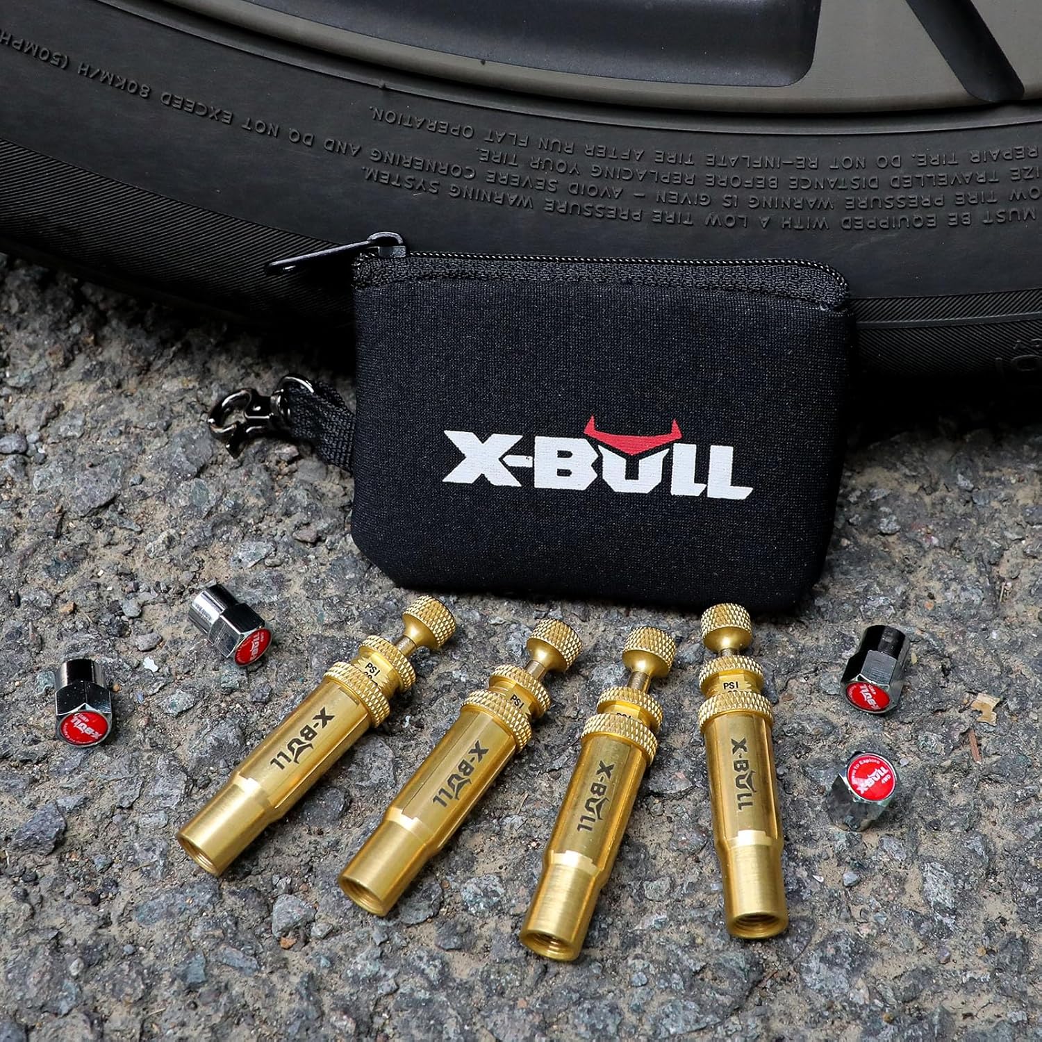 X-BULL New Automatic Tire Deflator,Adjustable Offroad Accessries,4pcs Auto-Stop Tire Air Down Tool Kit for 4 * 4 Vehicles
