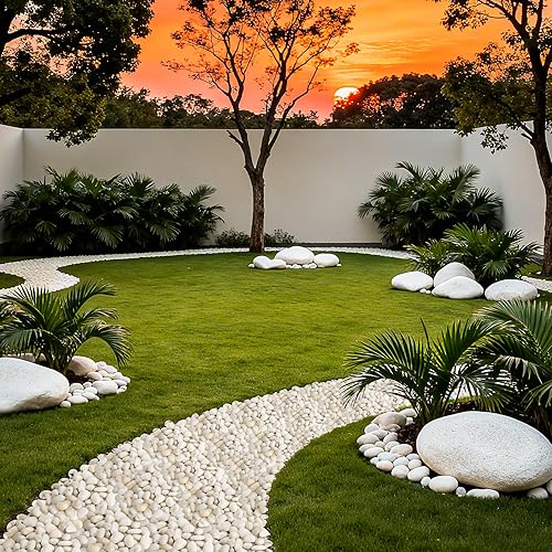 Miniatura 6 de onlyfire Piedras blancas pulidas de 5 libras, 38 a 1316 pulgadas, rocas de río decorativas naturales para acuario, piedras de grava para paisajismo,