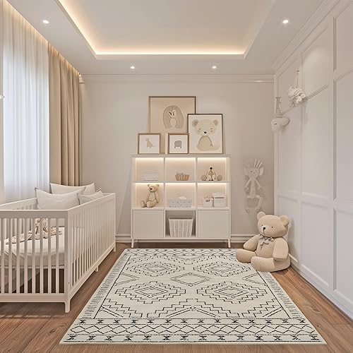 Miniatura 8 de nuLOOM Creek - Alfombra tribal marroquí, 4 x 6 pies, color gris