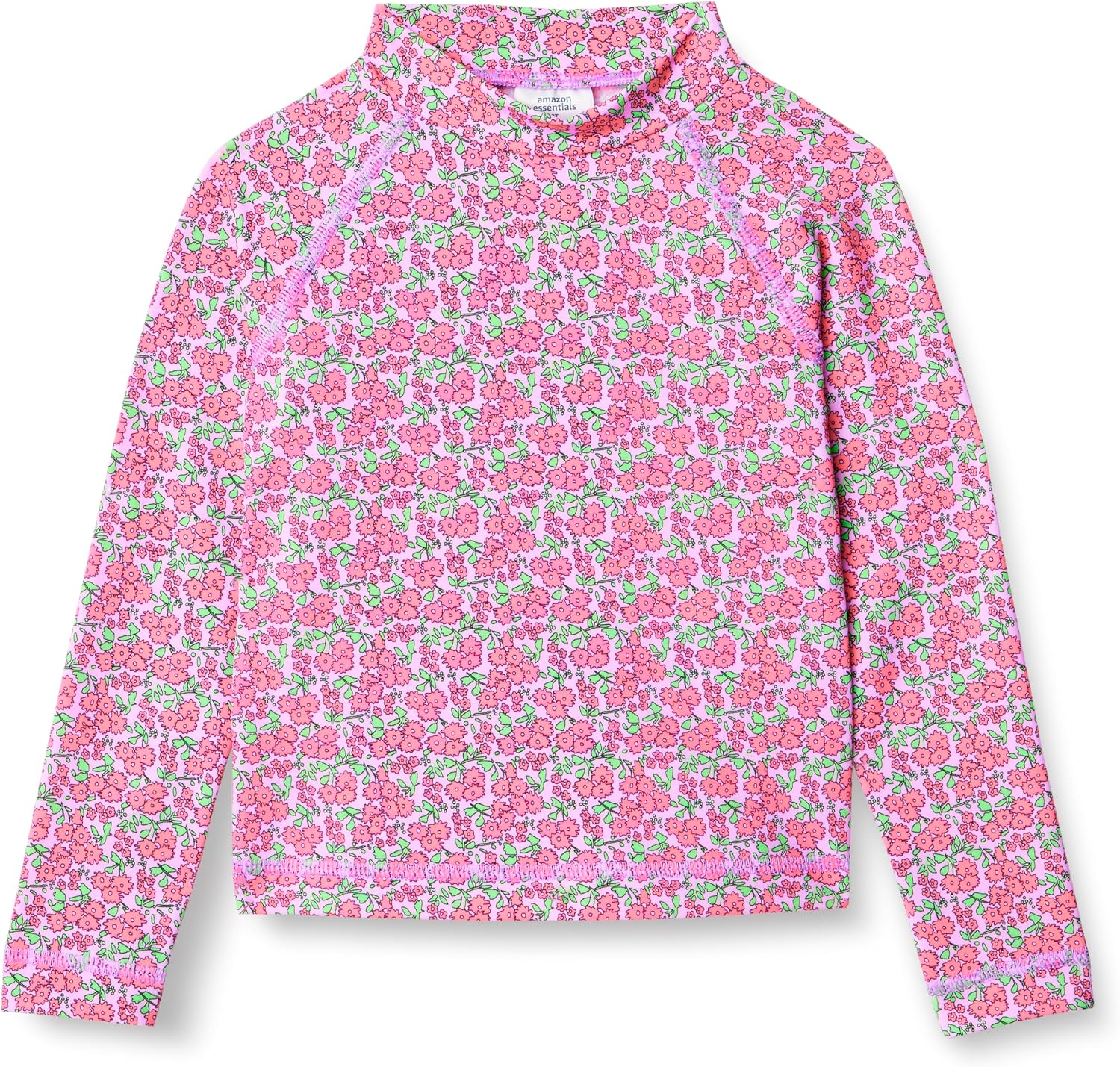 Amazon Essentials Girls and Toddlers' Long Sleeve Slim Fit Rashguard Swim T-Shirt