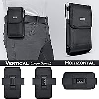 Vista 5 de Funda para teléfono celular para Samsung Galaxy Ultra S25/S24/S23/S22/S21 y Note 20, funda con clip para cinturón para hombre, bolsa vertical