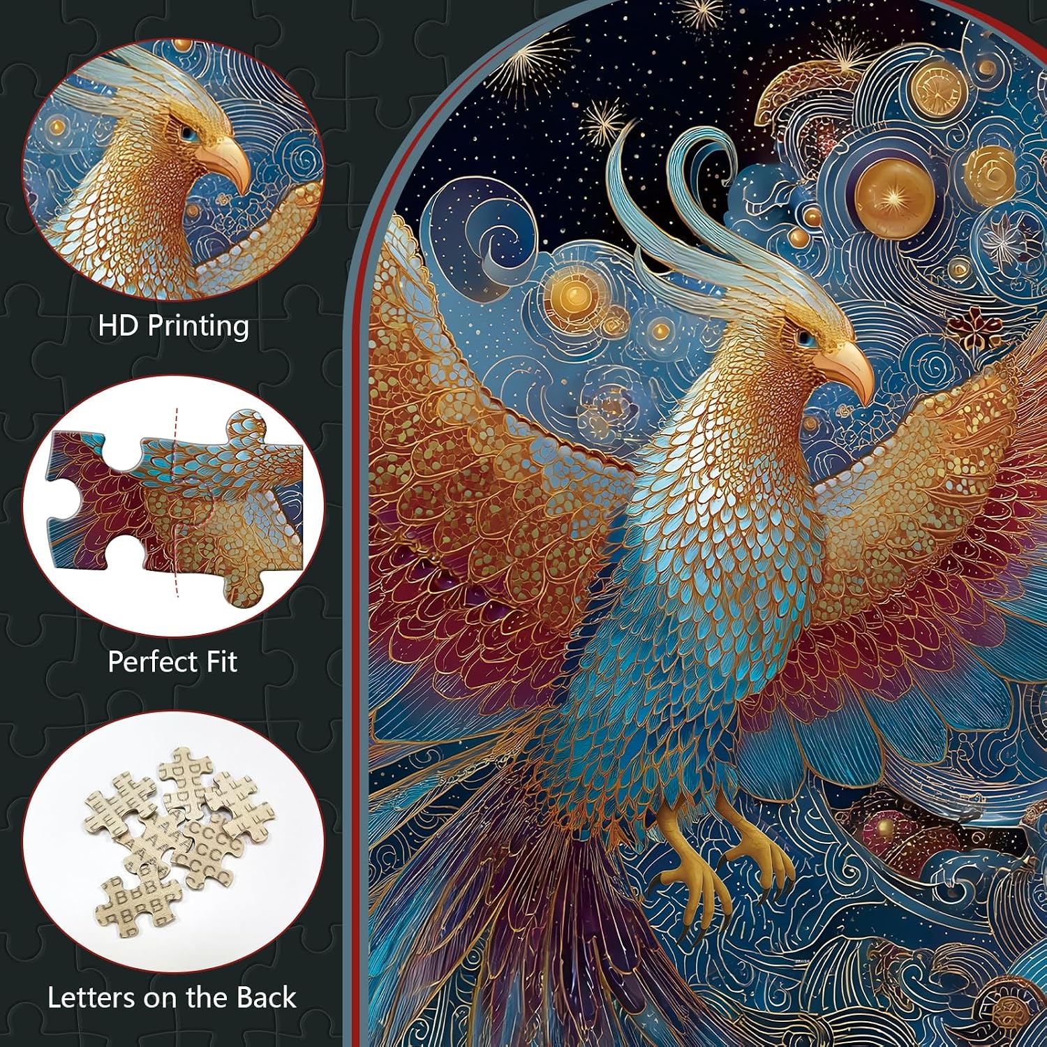 Great Jigsaw Puzzles for Adults 300 Pieces Fantasy Phoenix Starry Sky Puzzles for Adults Toys Gift Family Decoration Kids Puzzle