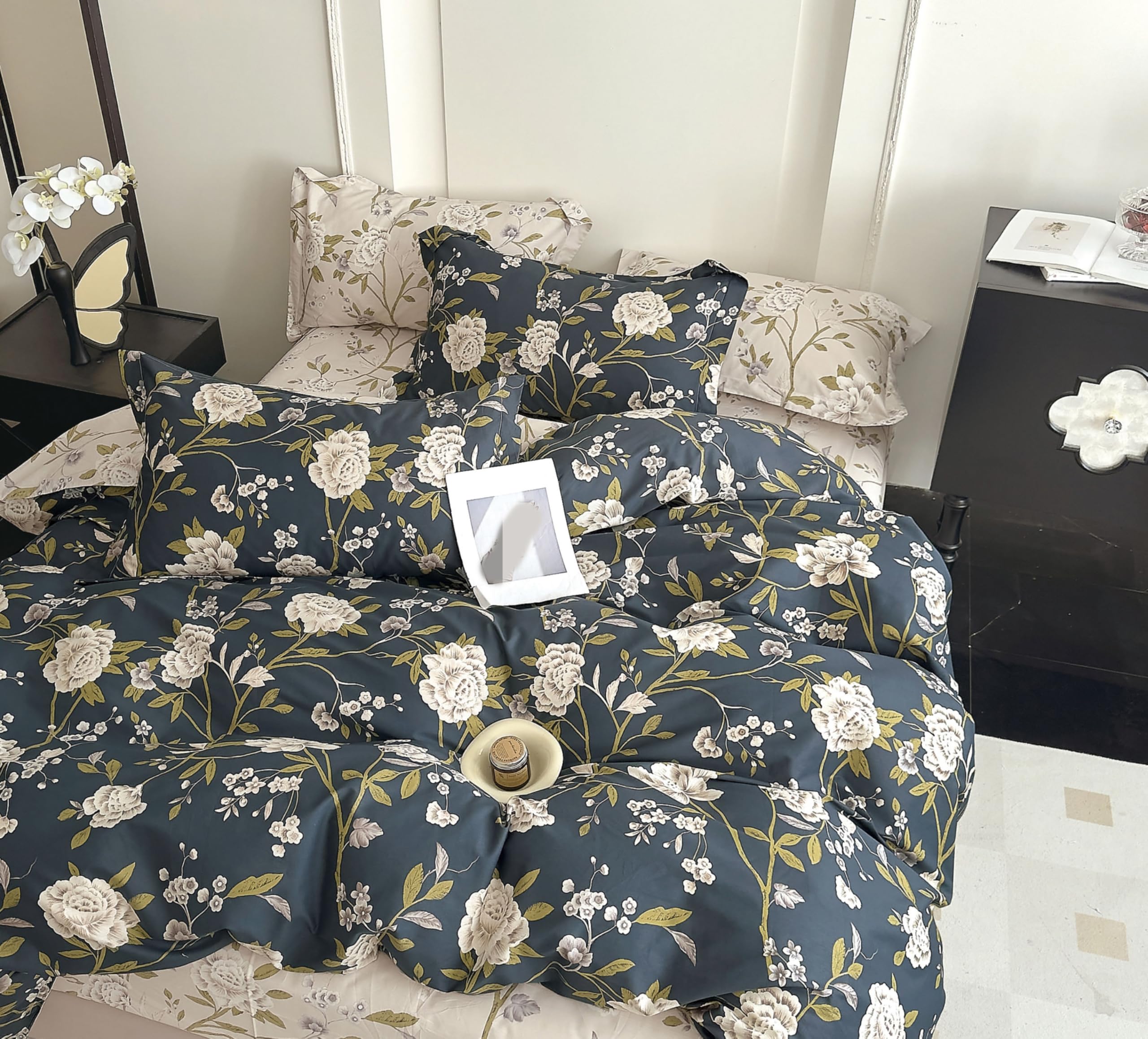 Housse de couette percale de coton 80 fils 240x220 parure haut de gamme