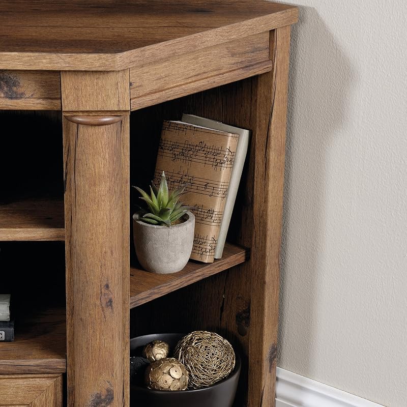 Sauder Palladia Corner TV Stand Console Entertainment Credenza, in Vintage Oak image 6