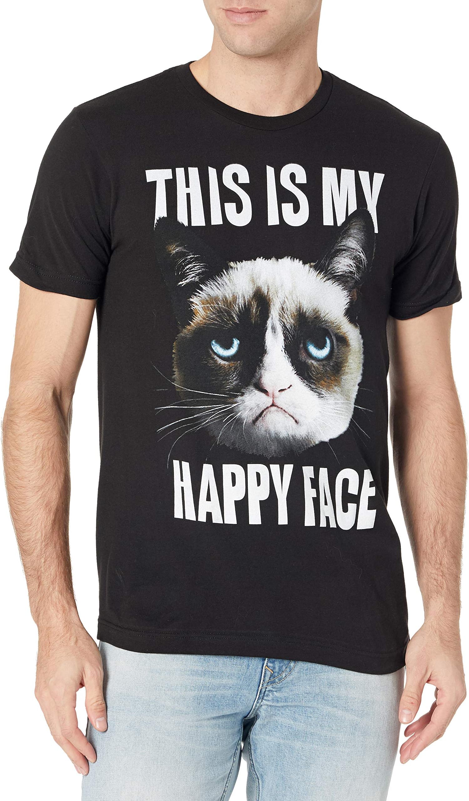Men's Grumpy Cat Happy Face T-Shirt