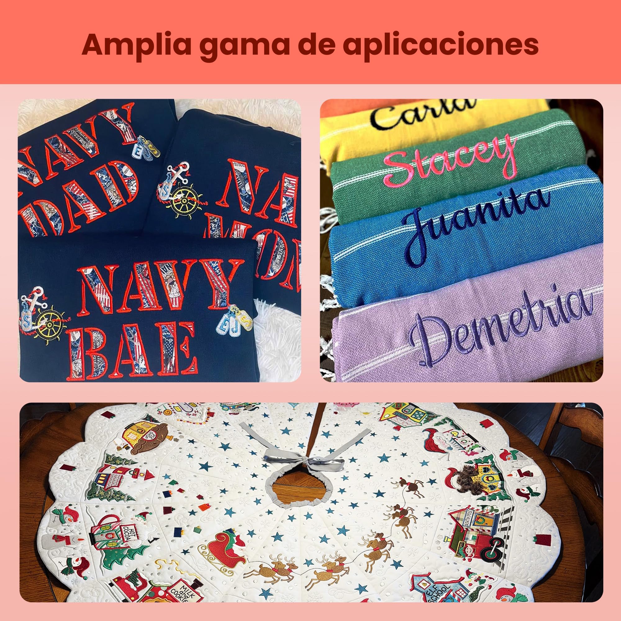 PooLin EOC06 - Máquina de bordar, pantalla táctil, bordador digital, letras y patrones, máquina embroidery, para personalizar camisetas, polos, chaquetas, camisas, bolsos, toallas y más