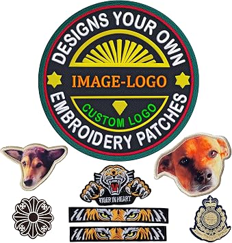 Custom Embroidered Logo Patches - Personalized Image Patch, 2"11" - Iron On, Sew On or Hook & Loop Backing - Patches for Clothing, Hats, Bags, Backpacks, Companies, Schools, Groups