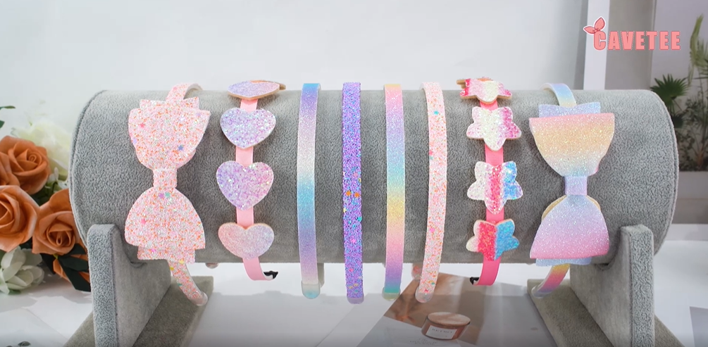 CAVETEE 6-Pack Baby Girl Bow Headbands - Soft Elastic Hair Bands For Toddlers & Newborns In Assorted Colors