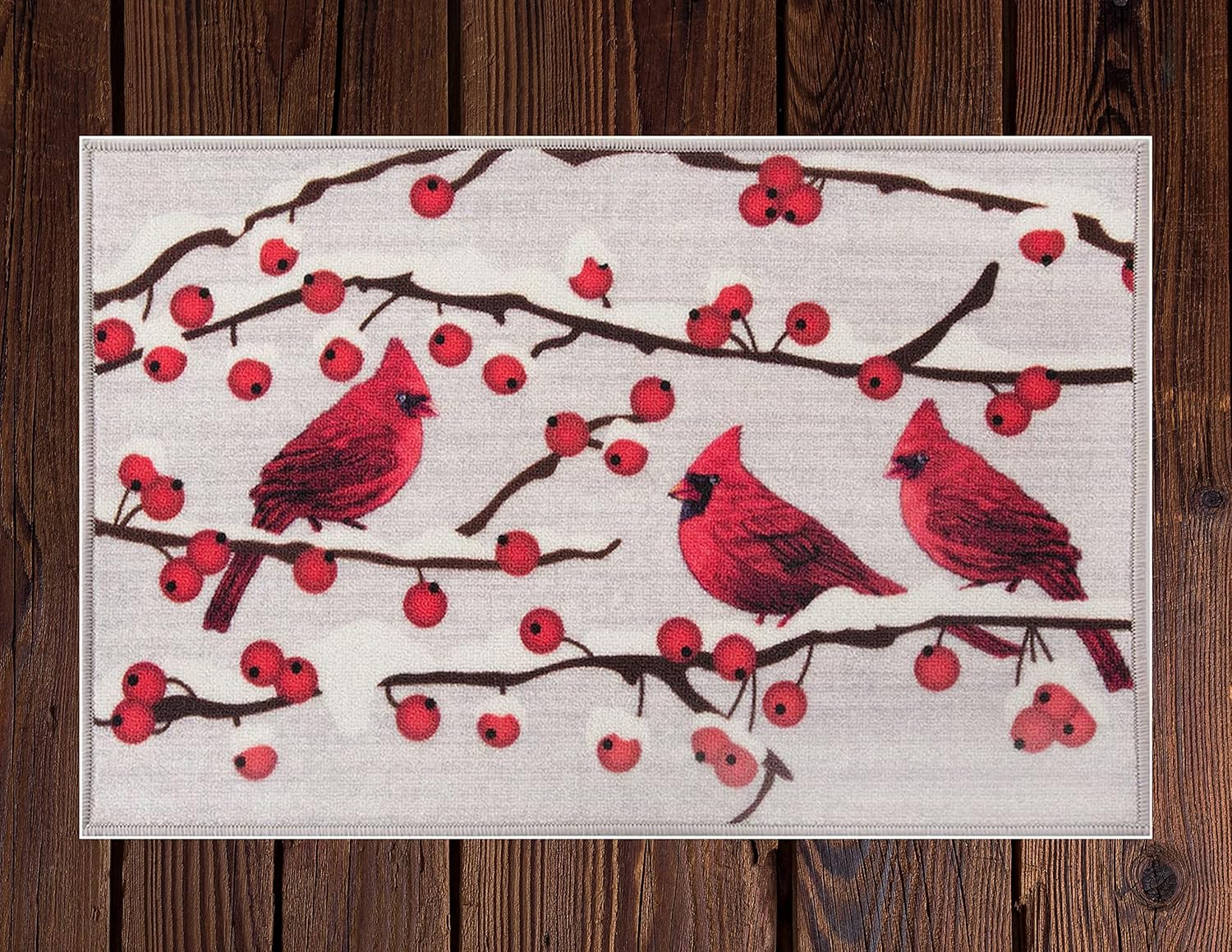 Cardinal Winter Berries Accent Rug 20 x 30 Inches