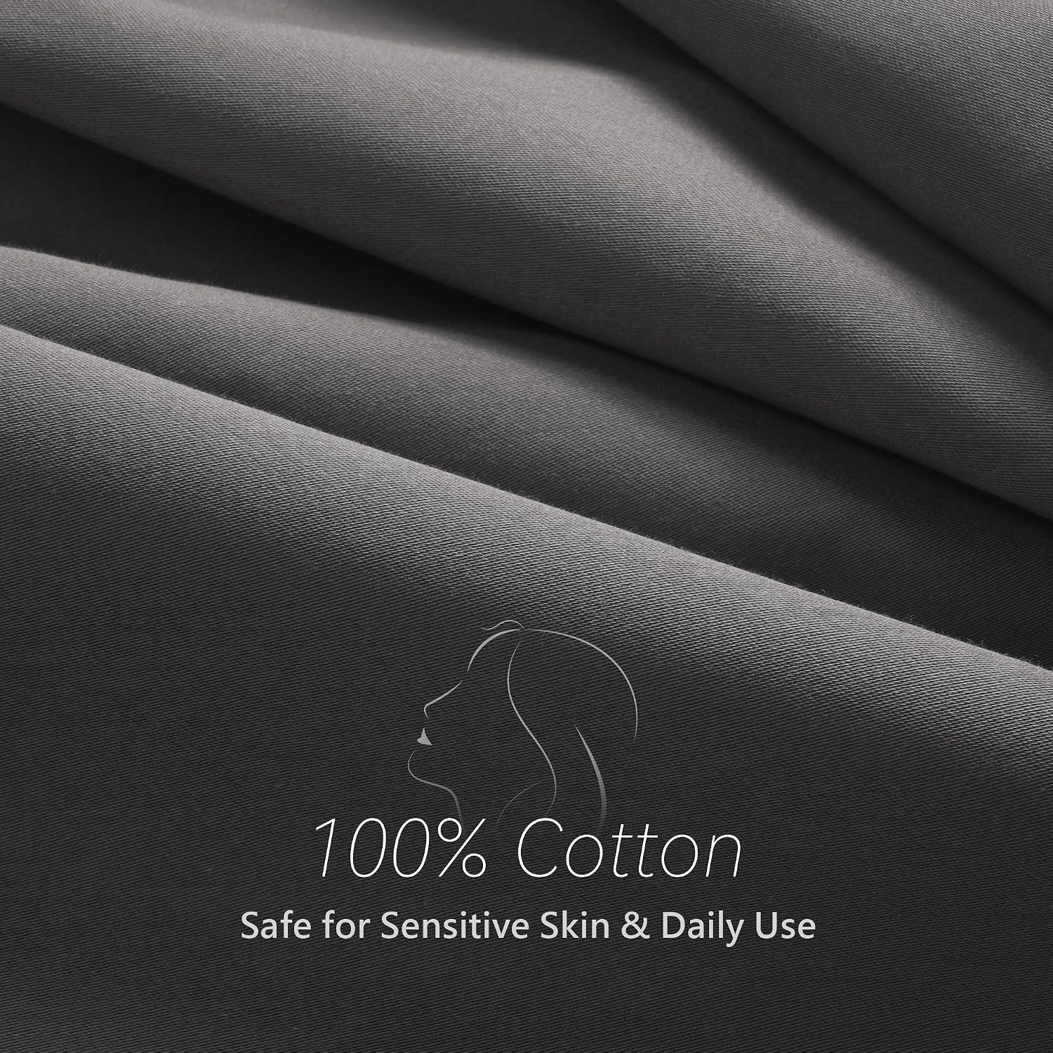Queen Size Pillowcase Set - 500 Thread Count, 100% Cotton Sateen, 20" x 30" Set of 4 Pillow Covers, Cooling, Breathable, Soft for Ultimate Sleep Pillows Included Gray