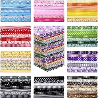 Cotton Fabrics 70 Pieces 25 x 25 cm Floral Pattern for Patchwork & Sewing