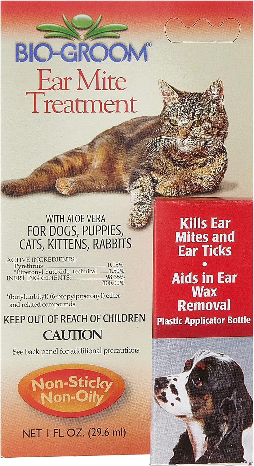 Bio-Groom Ear Mite Treatment, 4-Ounce : Pet Ear Care Supplies : Pet Supplies