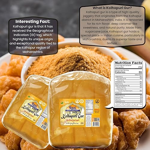 Miniatura 3 de Rani Kolhapuri Gur (Jaggery) 11.0 lbs (11 libras) ~ Azúcar de caña sin refinar, sin color añadido, apto para gluten, vegano, sin OMG, sin sal ni