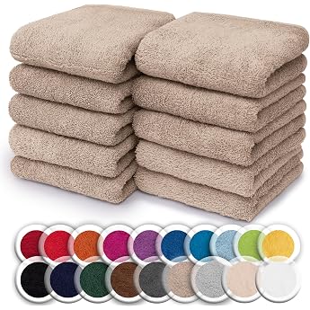 naturemark pack of 10 face cloths 100% cotton terry cloths size 30 x 30 cm terry cloth flannels in pack of 10