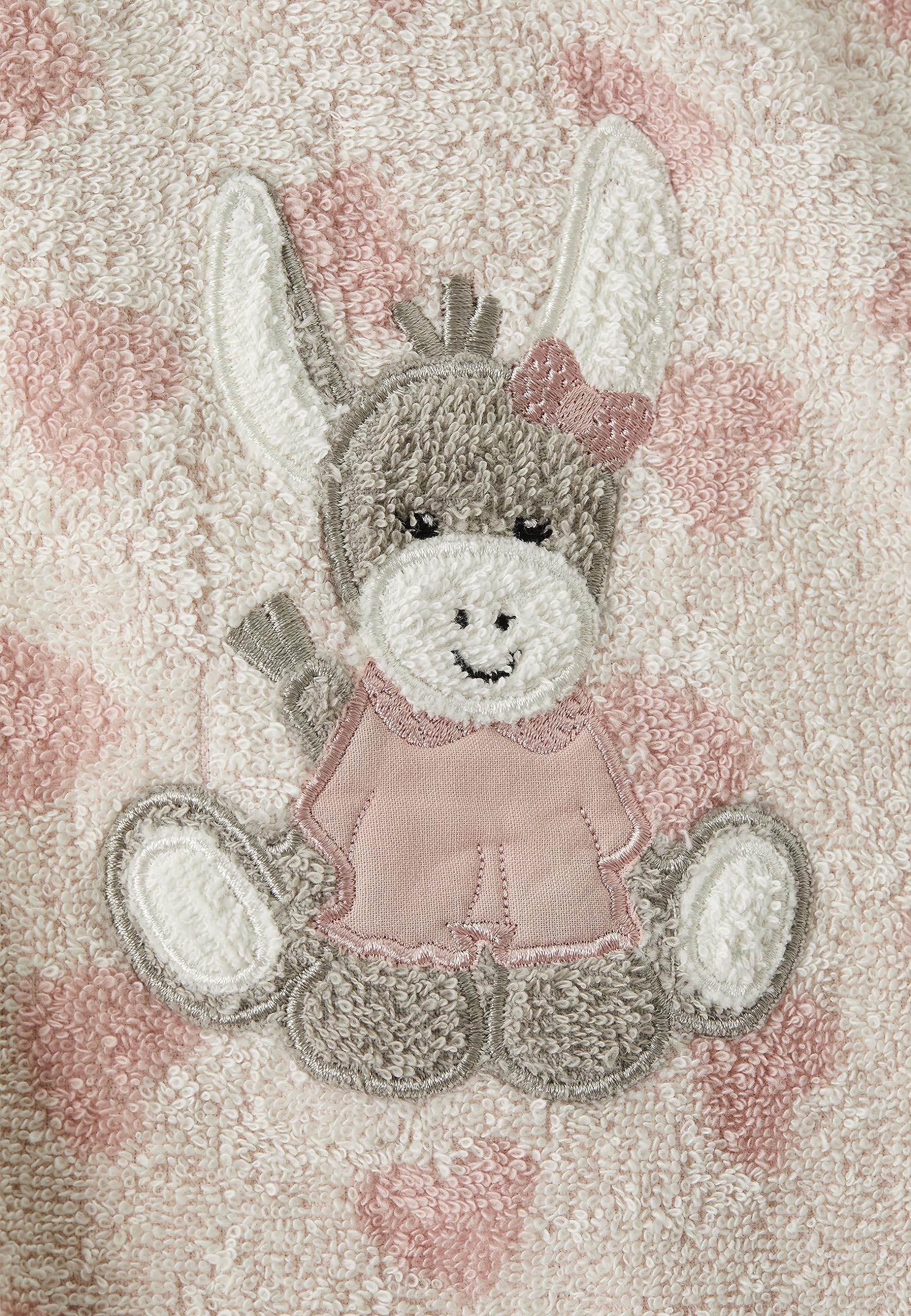 Sterntaler Poncho da bagno con asino Emmi Girl, adatto dalla nascita, poncho in cotone assorbente da infilare facilmente, con graziosa applicazione, rosa chiaro, 50 x 70 x 0,5 cm