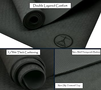 Extra Thick Yoga Mat Wide 2-Pack. Our 6mm Thick Yoga Mat & 10mm Thick Exercise Mat.